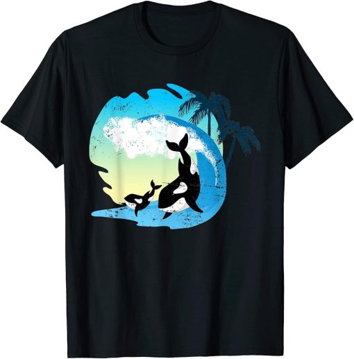 Killer Whale Orcas Ocean Animal Lover Diver Gift Waves Orca T-Shirt