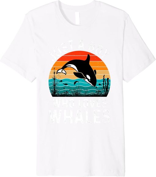 women men apparel: Funny animals vintage whale orca design Premium T-Shirt