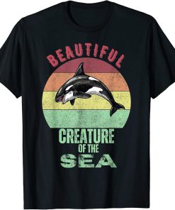 Beautiful Creature Of The Sea Shirt Killer Orca Whale Retro T-Shirt