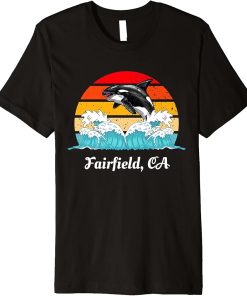 Vintage Fairfield CA Distressed Orca Killer Whale Art Premium T-Shirt