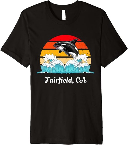 Vintage Fairfield CA Distressed Orca Killer Whale Art Premium T-Shirt